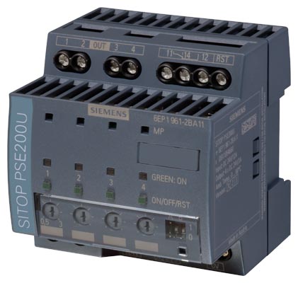 Module de sélectivité SITOP PSE200U, DC 24 V/4 x 0,5 ... 3 A avec contact de signalisation