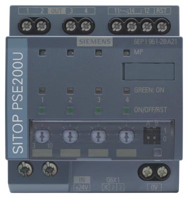 Module de sélectivité SITOP PSE200U, DC 24 V/4 x 3 ... 10 A avec contact de signalisation