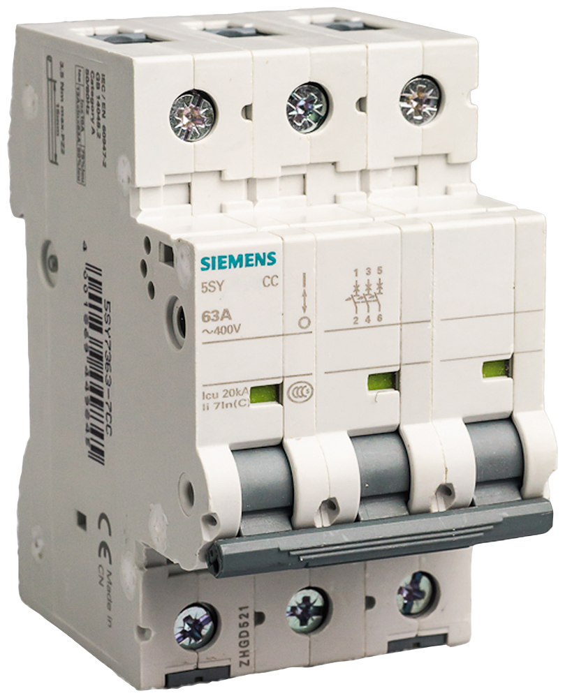 Aptomat tép (MCB) Siemens 5SY, 3 cực, đặc tính C, 6 A, 15 kA