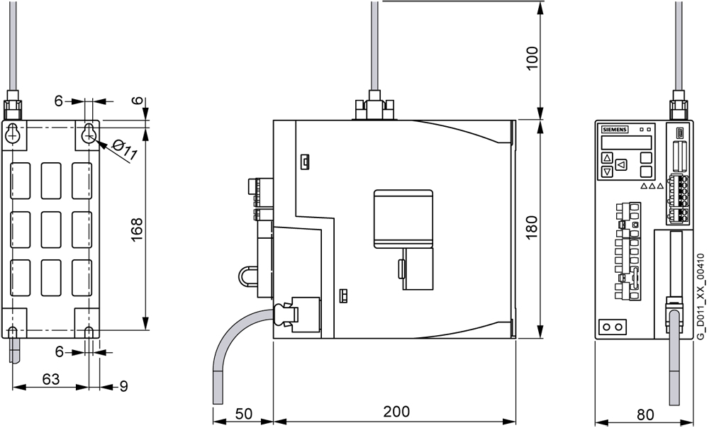 SINAMICS V90, 3 Střídavé 380-480 V, 1,00 kW, typ IP20 / UL open, FSA