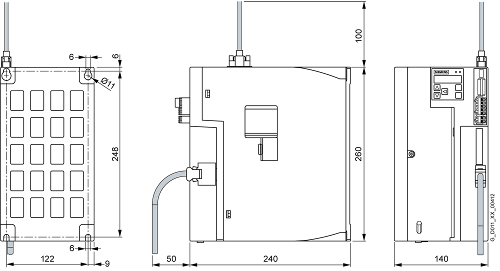 SINAMICS V90, 3 Střídavé 380-480 V, 3,50 kW, typ IP20 / UL open, FSC