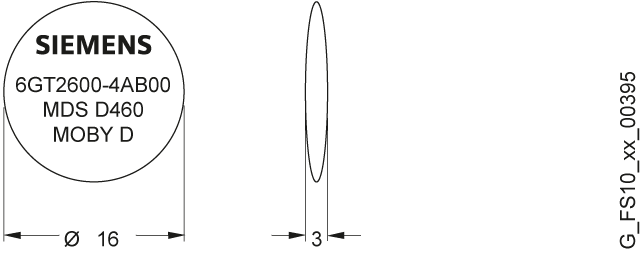 Transpondér MDS D460 kotouč, RF200/RF300 ISO/MOBY D, ISO 15693, 2000 Byte FRAM