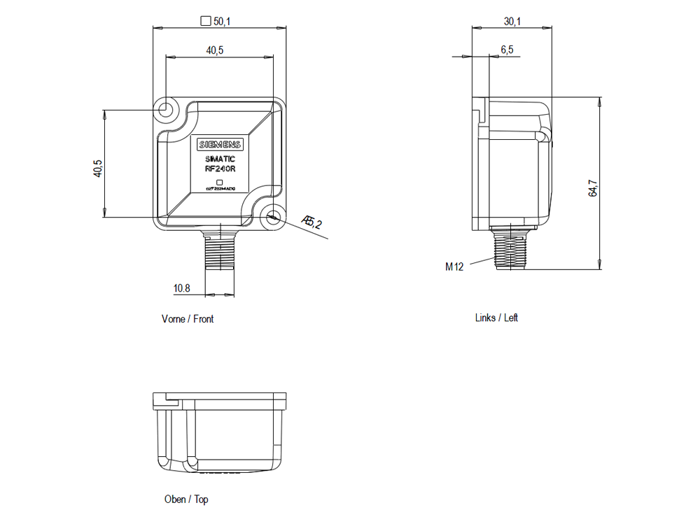 6GT2821-4AC10 SIMATIC RF200, čtečka RF240R, RS422 (3964R) IP67, -25 až +70°C