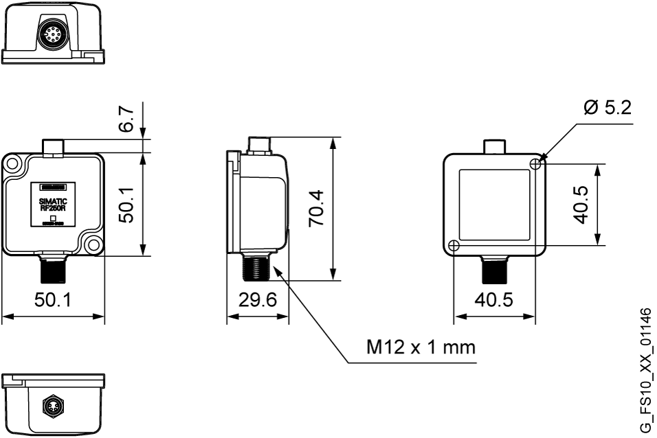 SIMATIC RF200, čtečka RF250R, RS422 (3964R), bez antény, IP65, -25 až +70°C
