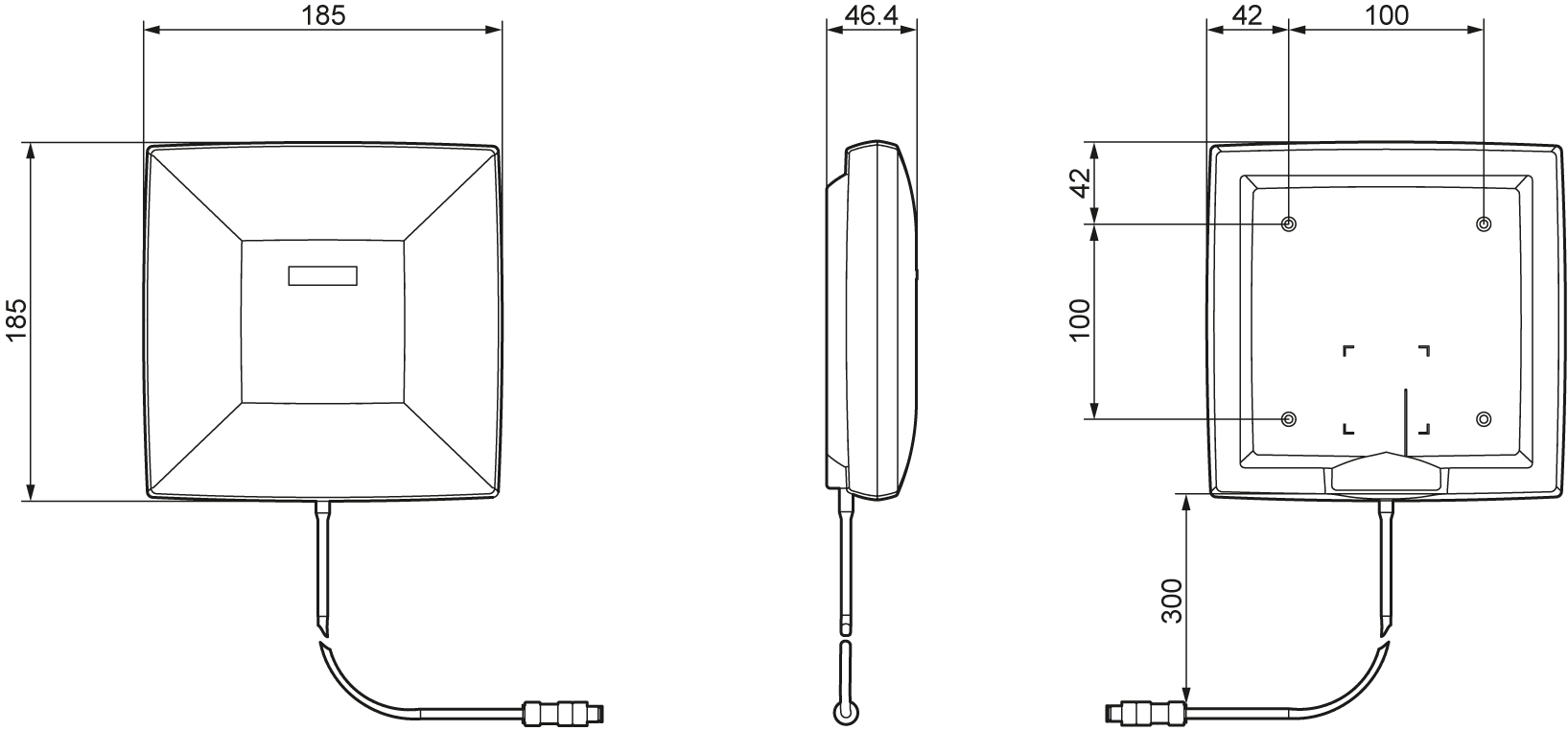 Anténa RF642A lineární, RF600, 865-928 MHz, IP65