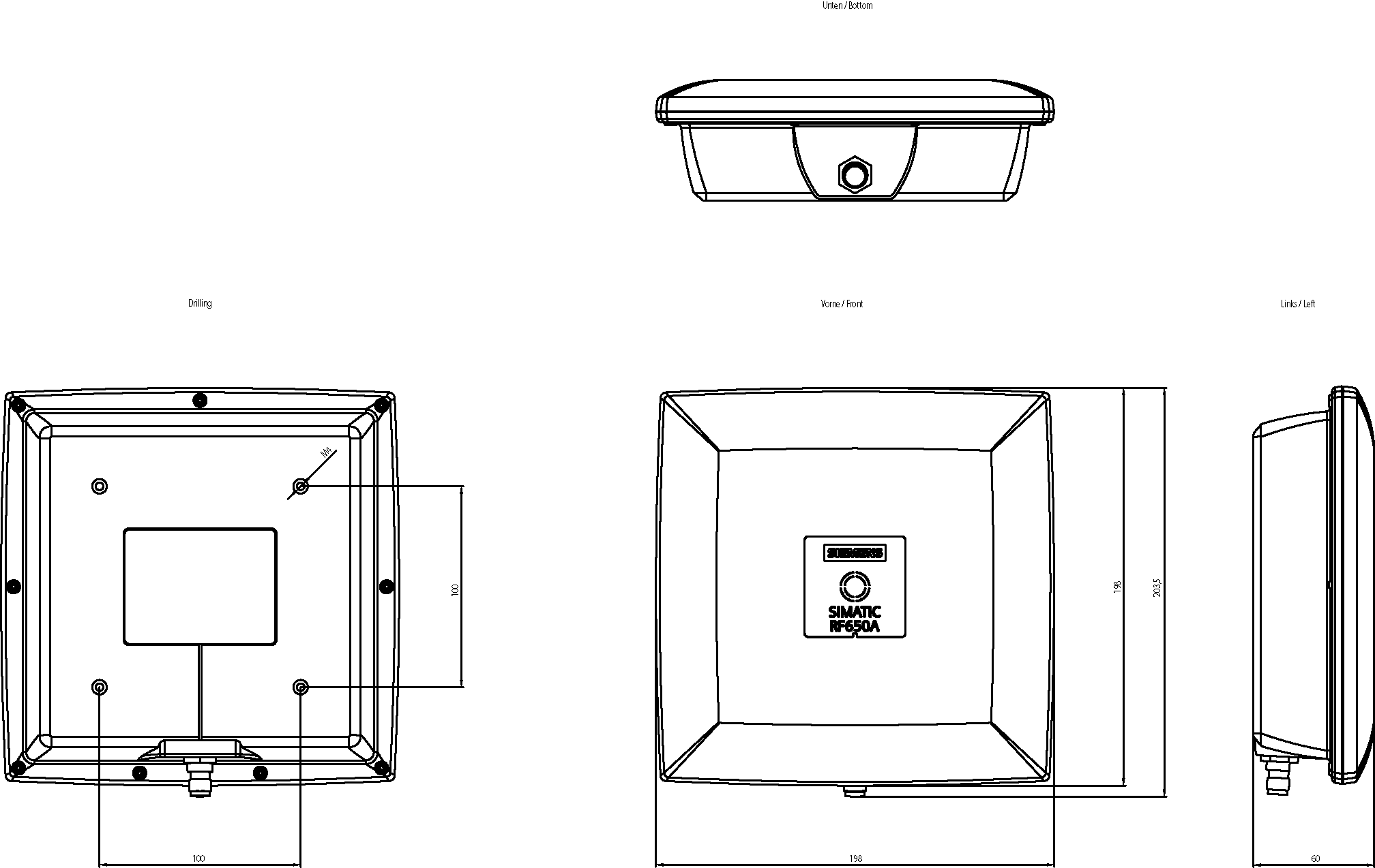 Anténa RF650A kruhová, RF600, 865-928 MHz, IP65