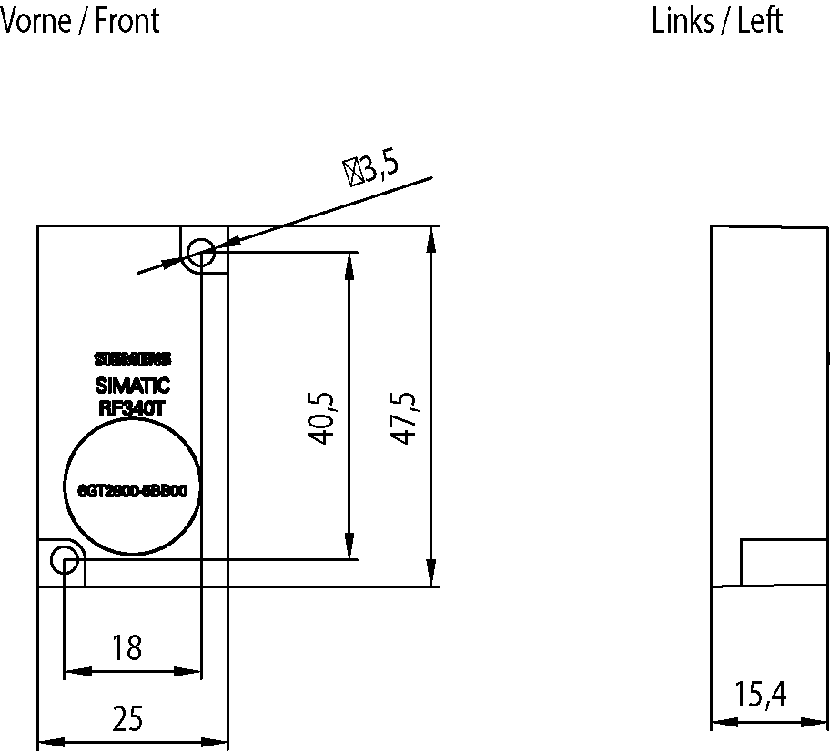 Transpondér RF340T, RF300, 8 KByte FRAM, IP67/X9K
