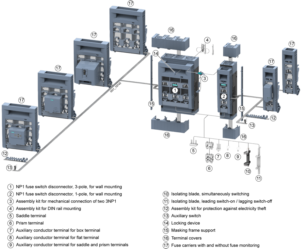 3NP1933-1GB20 Vložka držadla s EFM10, pro konstrukční velikost NH00, příslušenství