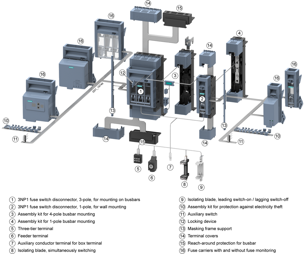 3NP1123-1BC20 SENTRON, pojistkový zátěžový odpojovač 3NP1, 3pól., NH000, 160 A