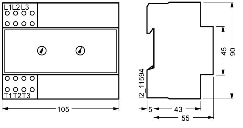 Přístroj s měkkým rozběhem AC 400V 300-5500W 3PH montážní hloubka 55mm