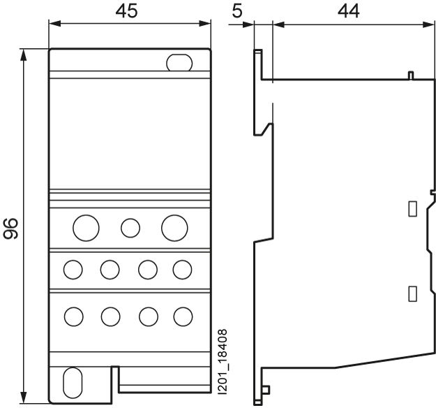 5ST2508 Blok rozváděče 1pól., 250A, 690V vstup 1x 35-120mm2 výstup 2x2,5-25+5x 2,5-16+4x 2,5-10mm2