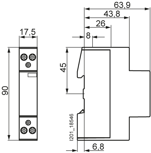 5TT5002-2 Instalační stykač s 2 rozpínacími kontakty kontakt pro AC 230V, 400V 20A ovládání AC/DC 24
