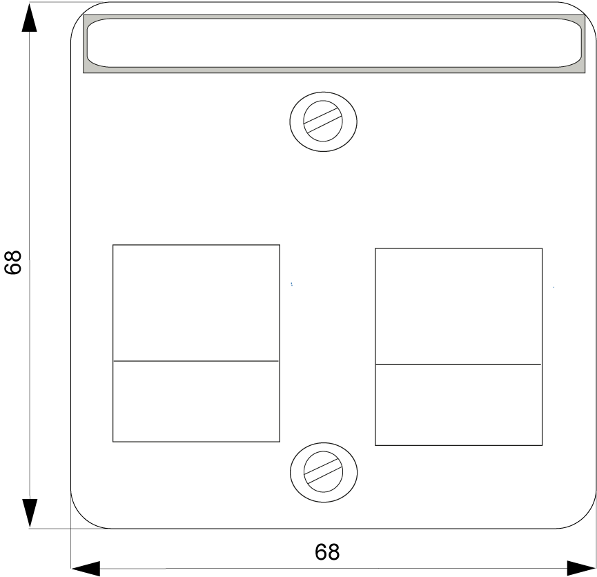 DELTA i-system krycí deska pro nosnou desku, modulární konektor s popisovacím polem, titanová bílá