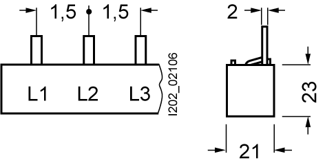 Kolíková přípojnice 25mm2, 3fáz., 12x 3fáz., 1000mm lze zaříznout