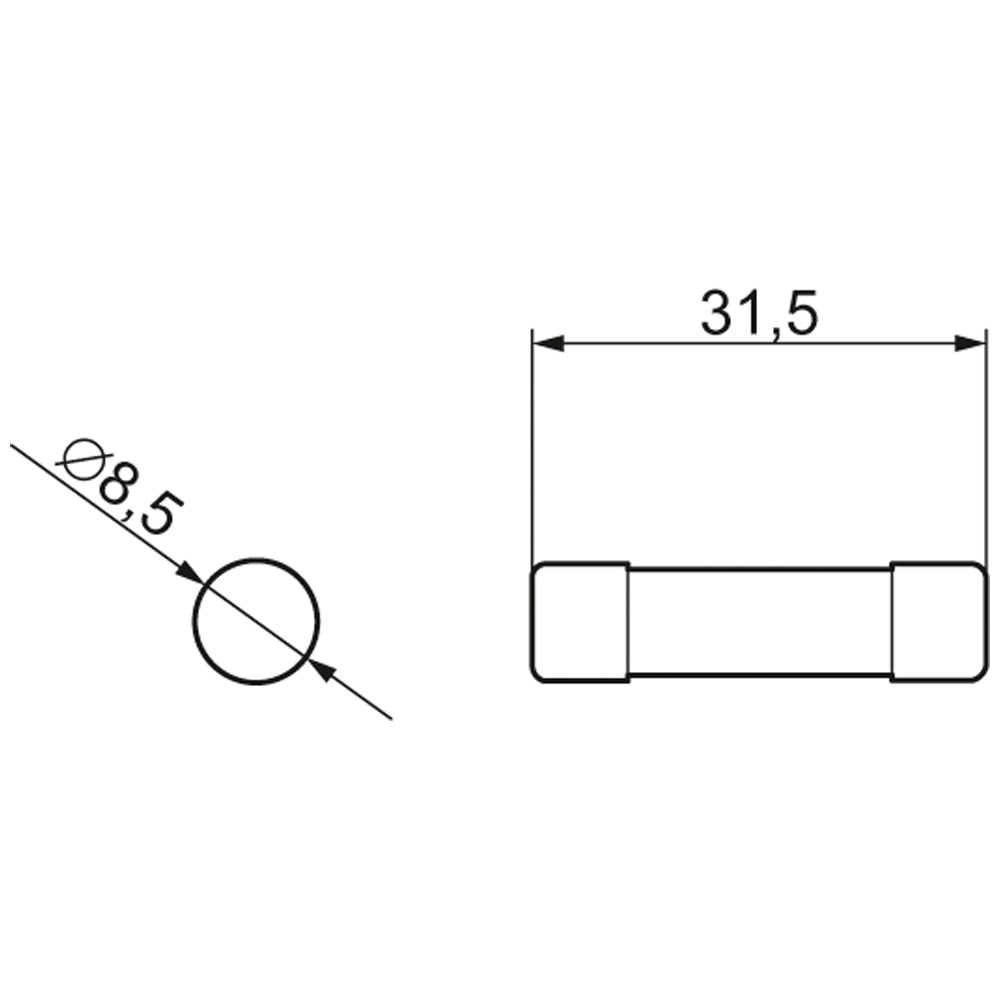 SENTRON, válcová pojistková vložka, 8x32 mm, 4 A, gG, jmenovité napětí AC: 400 V