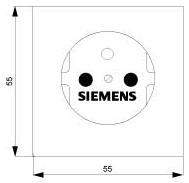 DELTA i-system, titanová bílá zásuvka 16A 250V se středovým ochranným kontaktem 2pól. podle CEE 7 krycí panel 55 x 55mm