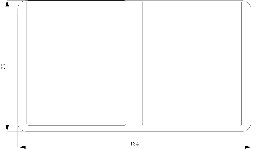 DELTA plocha IP44 na omítku SCHUKO dvojitá horizontální a sklopné víko 10A 250V, 66x75mm