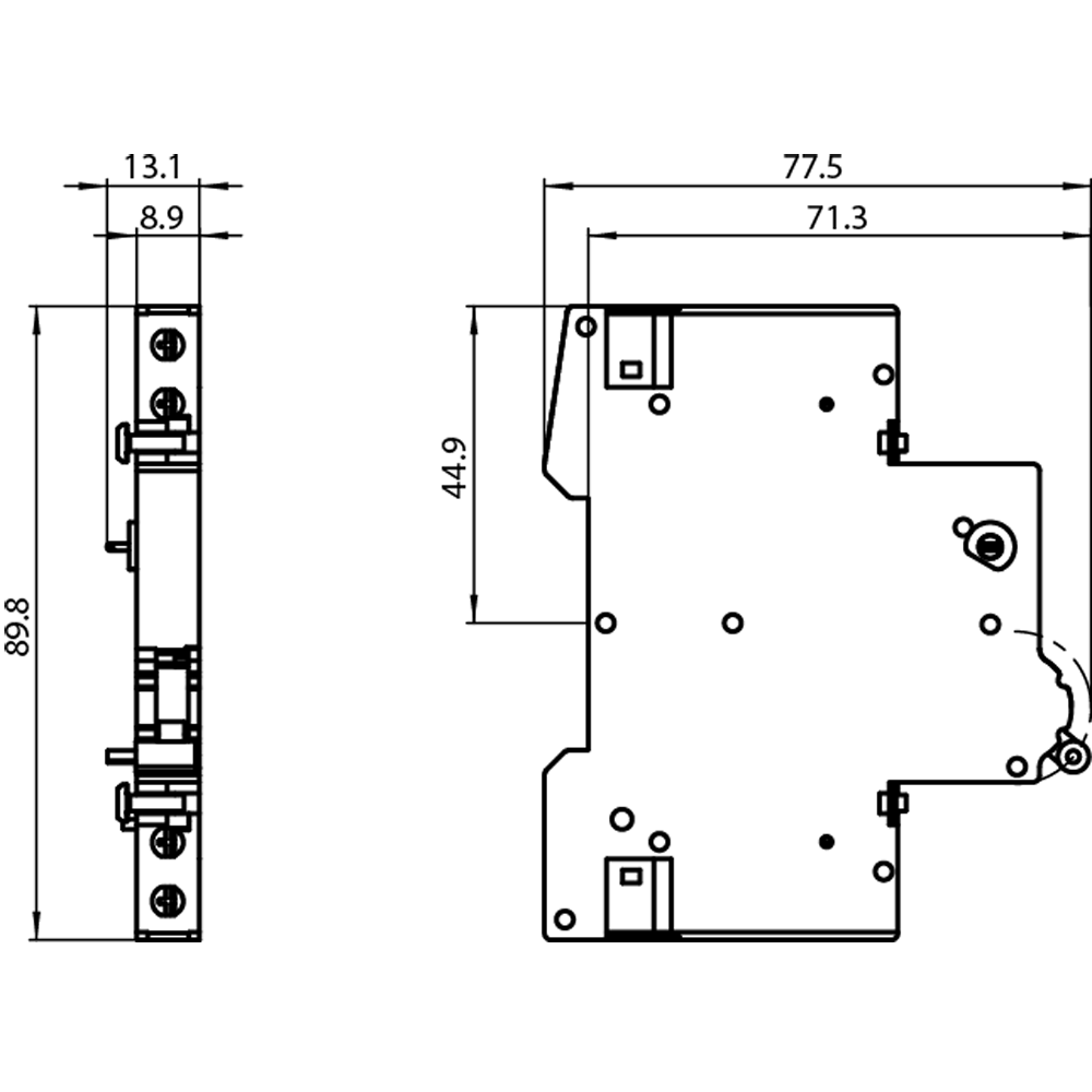 5ST3016 Pomocný proudový spínač 1 přepínací kontakt pro jistič 5SL,5SY,5SP vestavný spínač 5TL1