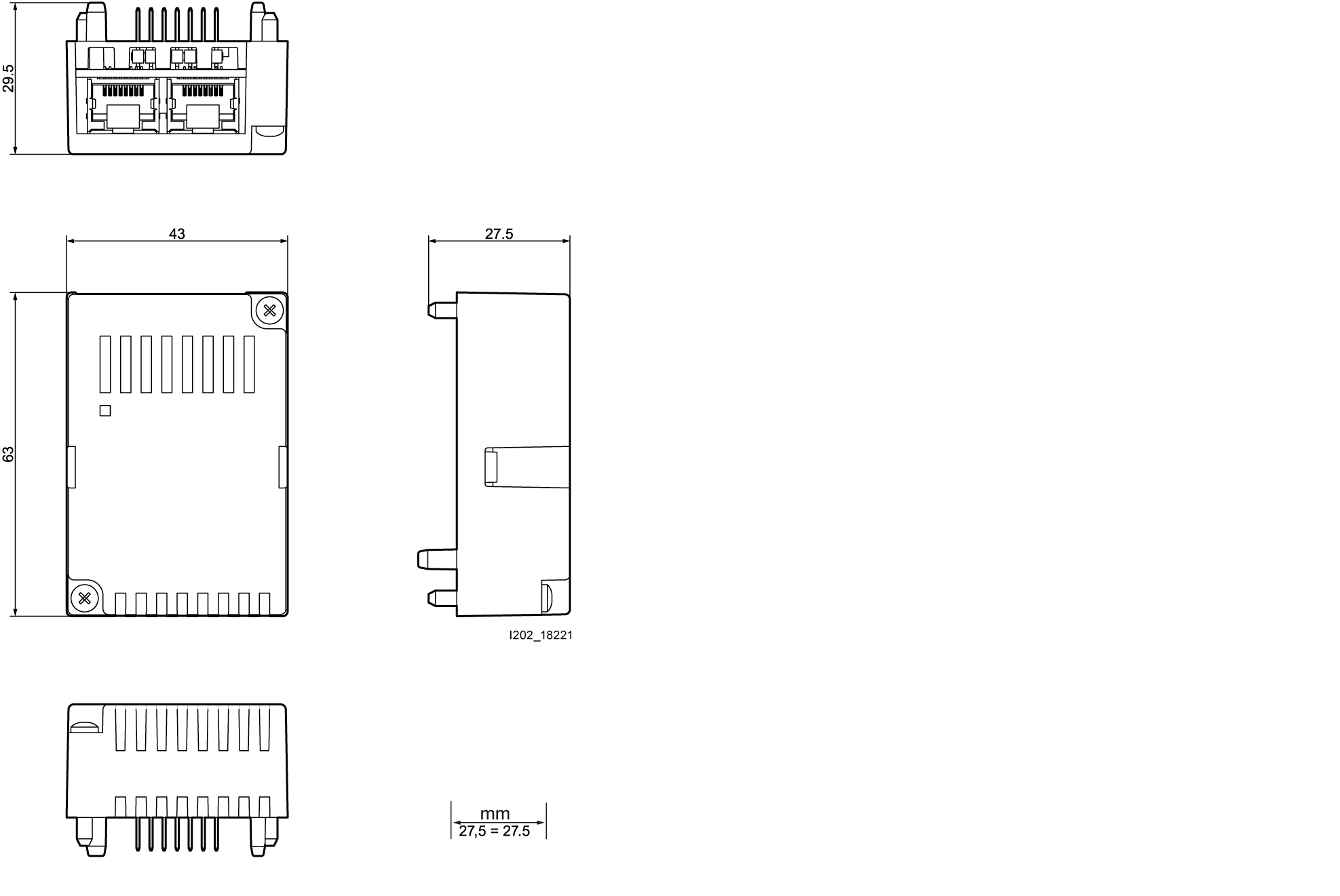 Rozšiřující modul Switched Ethernet PROFINET V3, nástrčný, pro 7KM PAC3200