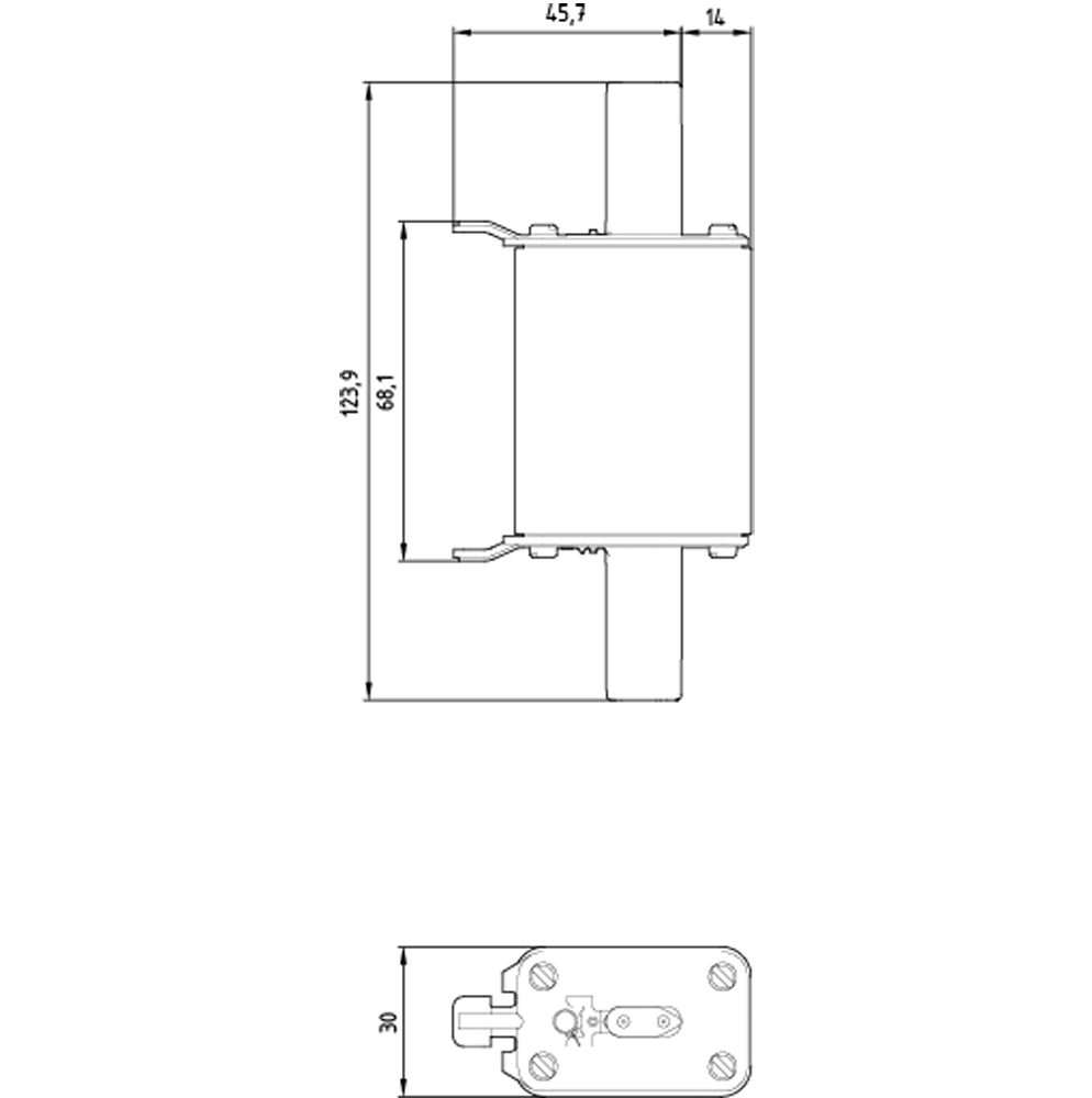 3NA3030 NH pojistková vložka, NH0, jmenovitý proud: 100 A, gG, jmenovité napětí AC: 500 V, čelní uka