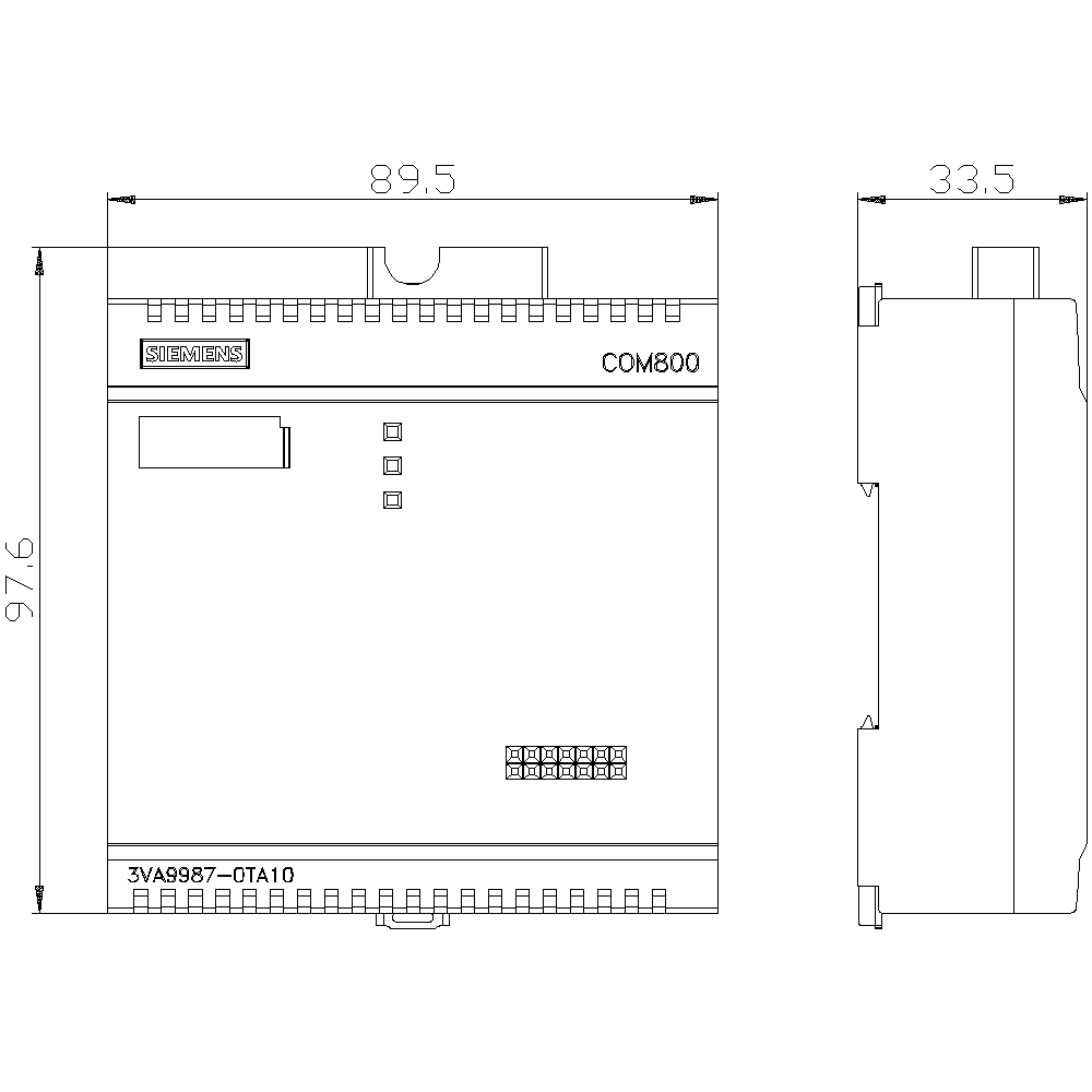 Adattömörítő max.8db 3VA2-höz Ethernet10/100Mbit  SENTRON COM800 SIEMENS