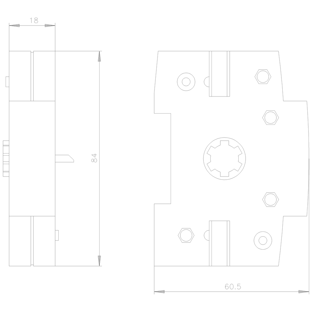 Příslušenství k 3KD konstr. vel. 1/2, 3KF konstr. vel. 1 3KC0 konstr. vel. 1/2, modul pomocných spínačů