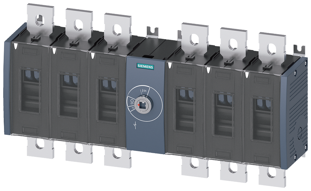 Zátěžový odpojovač 500A, konstr. vel. 4, 6pól. DC čelní pohon uprostřed základní jednotka