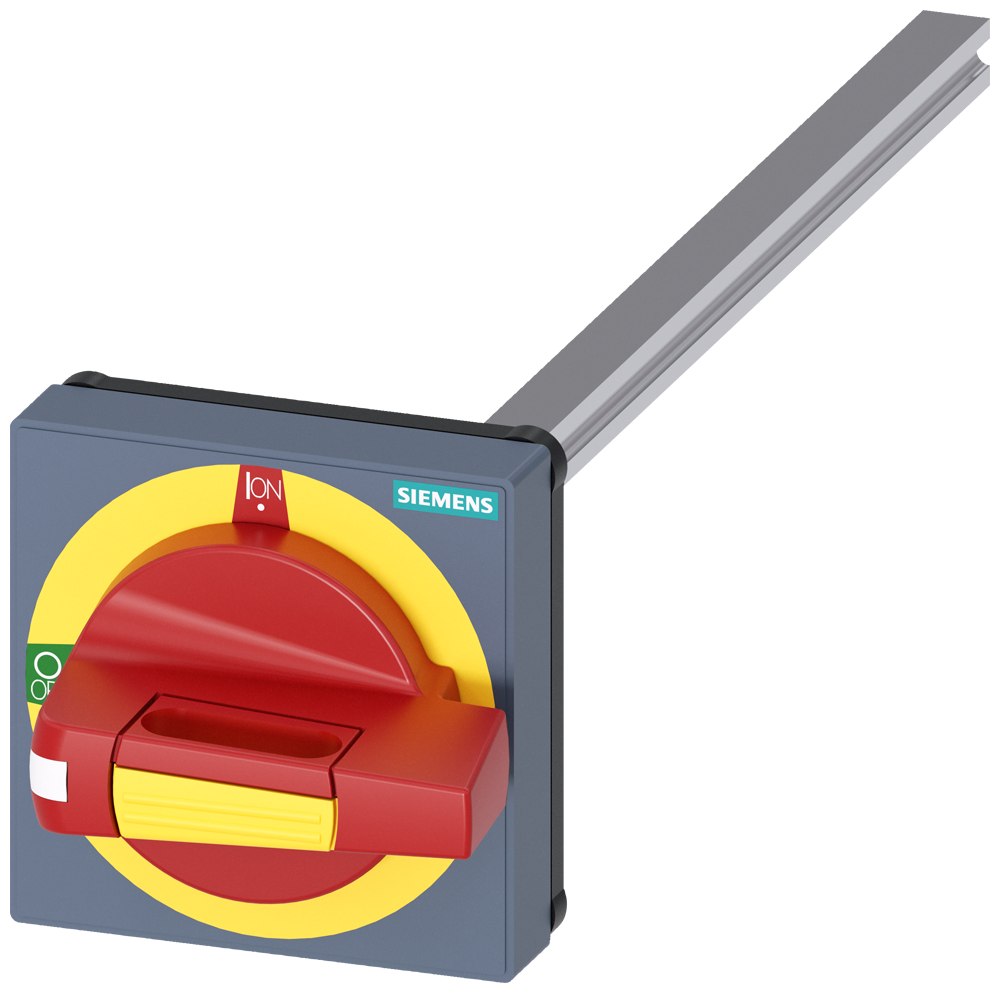 Otočný ovládací prvek se spojkou pro namontování do dveří NOUZOVÝ VYPÍNAČ bez vyrovnání tolerance, 75x75, hřídel 8x8, 0-I