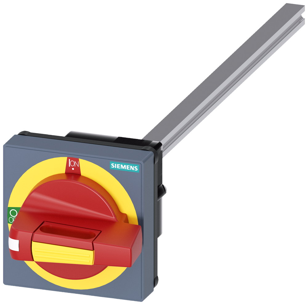 Otočný ovládací prvek se spojkou pro namontování do dveří NOUZOVÝ VYPÍNAČ, vyrovnání tolerance, 75x75, hřídel 8x8, test-0-1