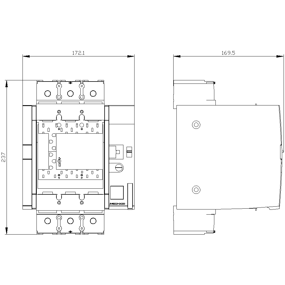 Kocsi készlet 3VA12-höz 3P komplett  SENTRON SIEMENS