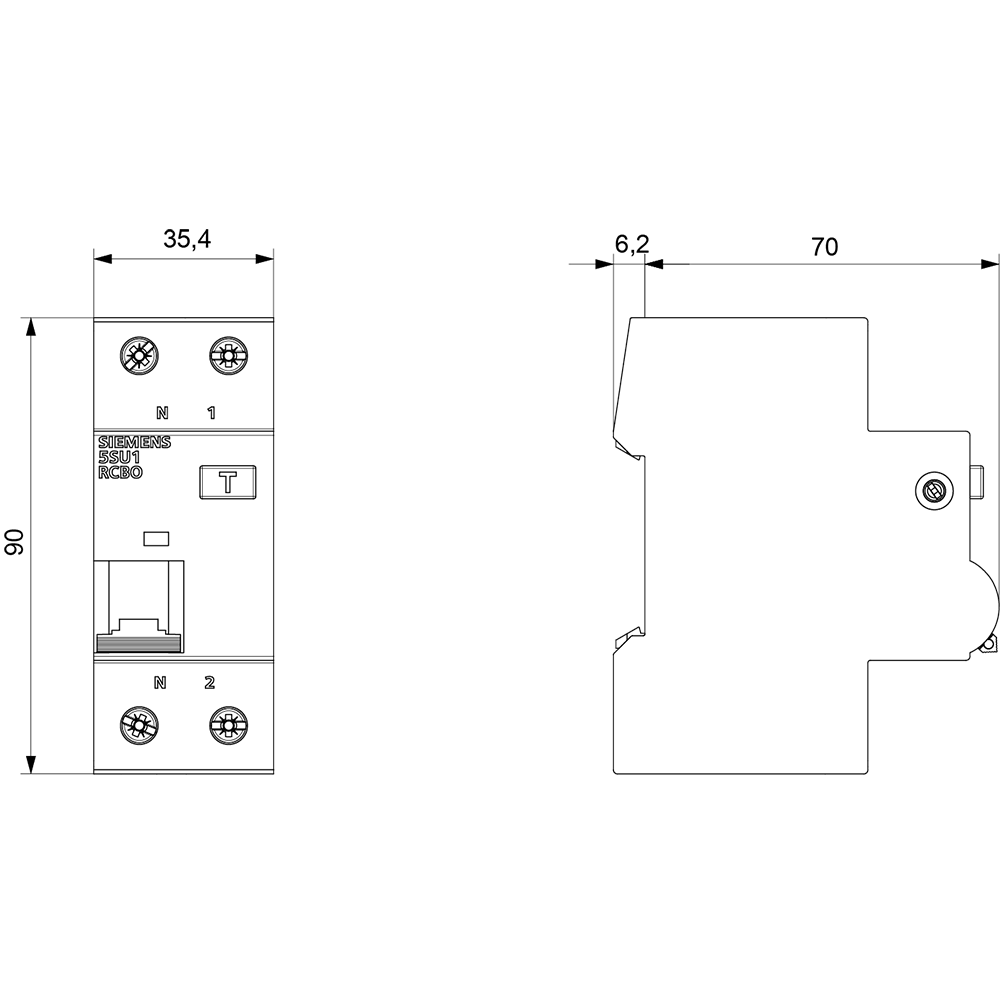 Áramvédő(FI)-kismegszakító 1P+N 6A C-jelleg 0.03A AC-típus 4.5kA/61009-1 SENTRON SIEMENS