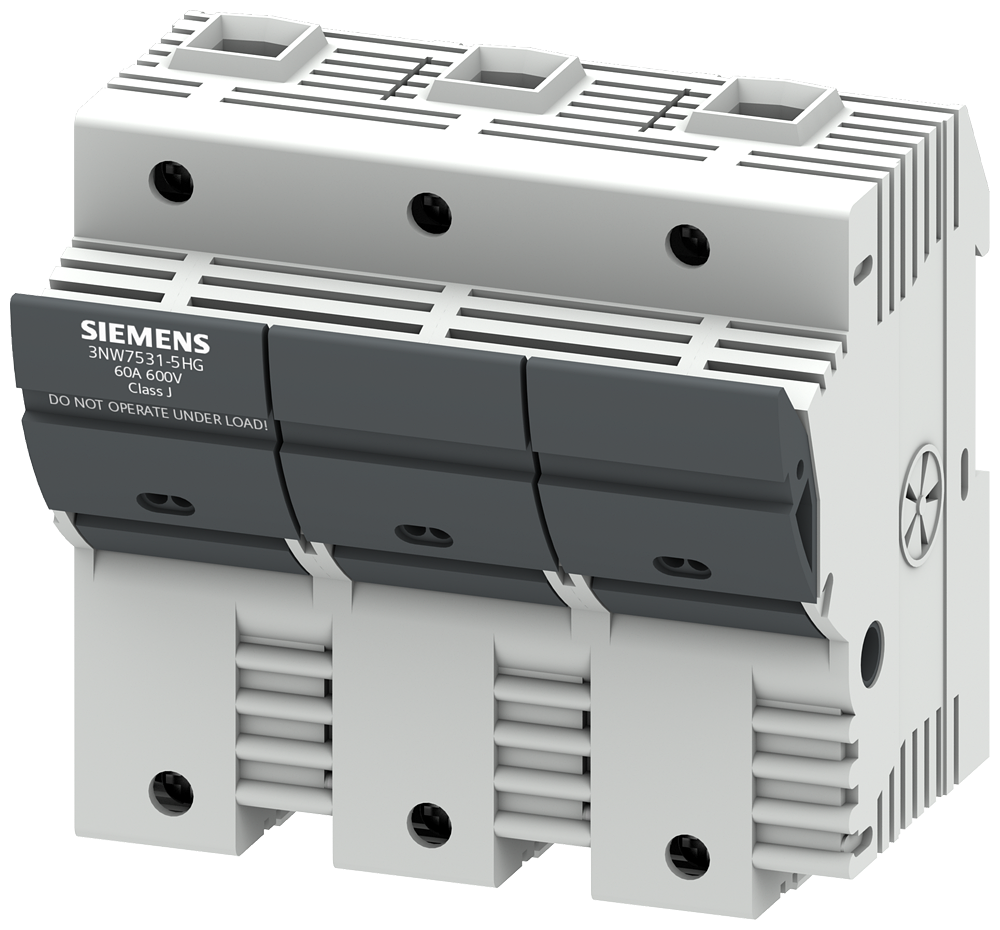 SENTRON, držák pojistek, třída J, 3pól., jmenovitý proud: 60 A, jmenovité napětí AC: 600 V