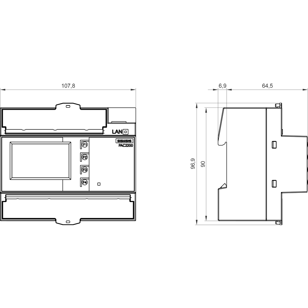 SENTRON měřicí přístroj 7KM PAC2200, 3fáz., 5 A, montážní lišta TH35, Modbus TCP, MID
