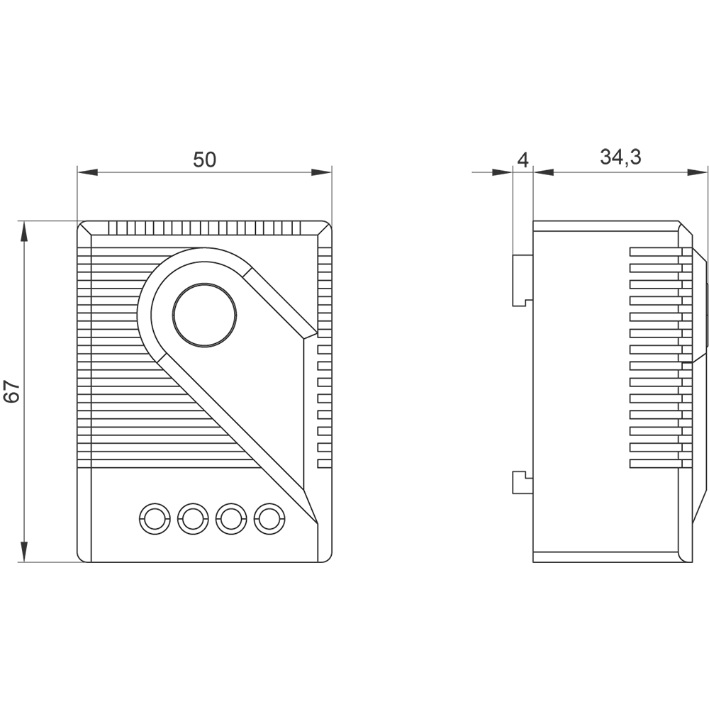 Mechanický termostat přepínací kontakt 10 až 60 °C