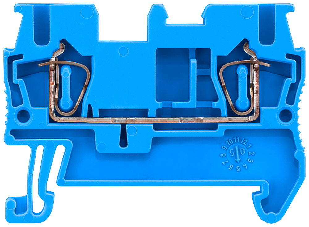 Průchozí svorka s přípojkou tažné pružiny, průřez: 0,08-2,5mm², šířka: 5,2mm