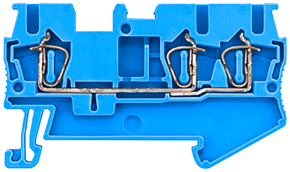 Průchozí svorka s přípojkou tažné pružiny, 3 místa připojení