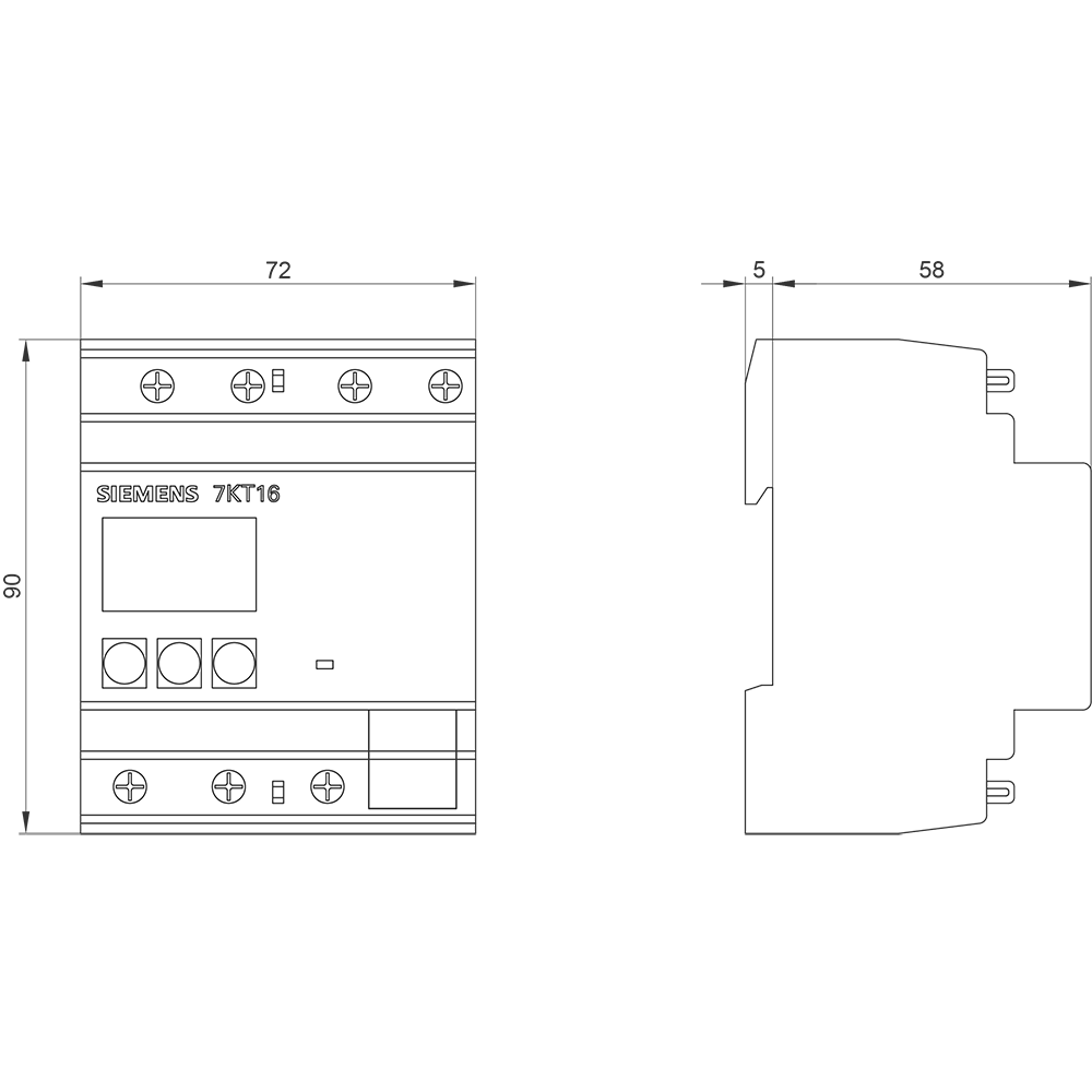 SENTRON měřicí přístroj 7KT PAC1600, 3fáz., 80 A, montážní lišta TH35, S0