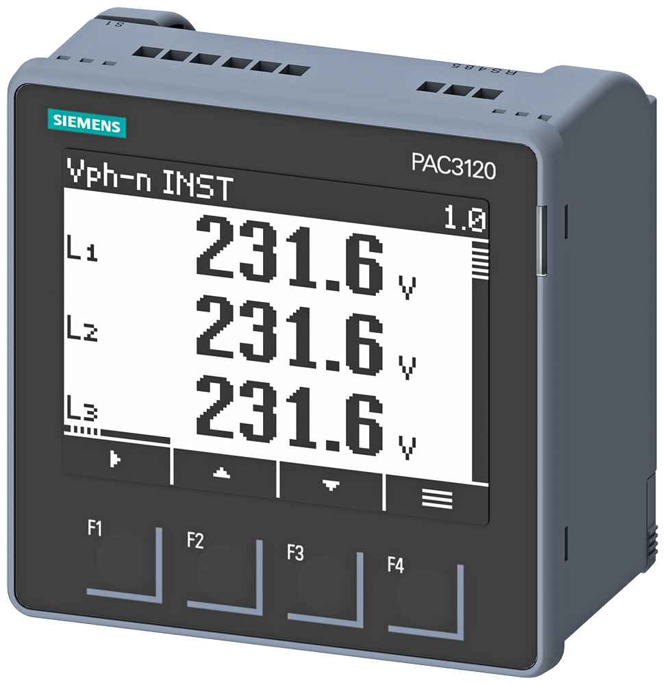 SENTRON Power Monitoring PAC3120, čelní montáž, 690/400 V, 5 A, 100-250 V AC/DC, Modbus RTU