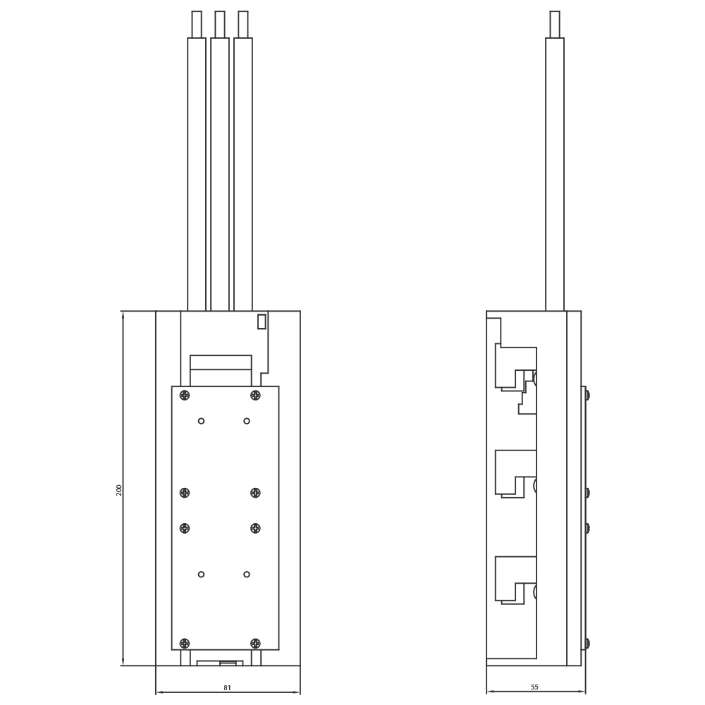 8US1240-5MA00 Přístrojový adaptér, 3pól., 80A, pro NGG, HGG, LGG, bez upevňovacích šroubů