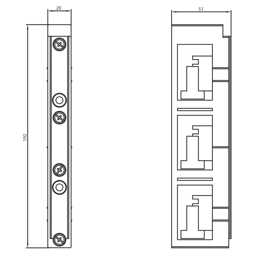 Přípojnicový systém, příslušenství vzdálenost mezi středy lišt 60mm držák přípojnice, 3pól. pro přípojnice 12x 5 (10)-30x 5 (10) upevnění, vnitřní ...