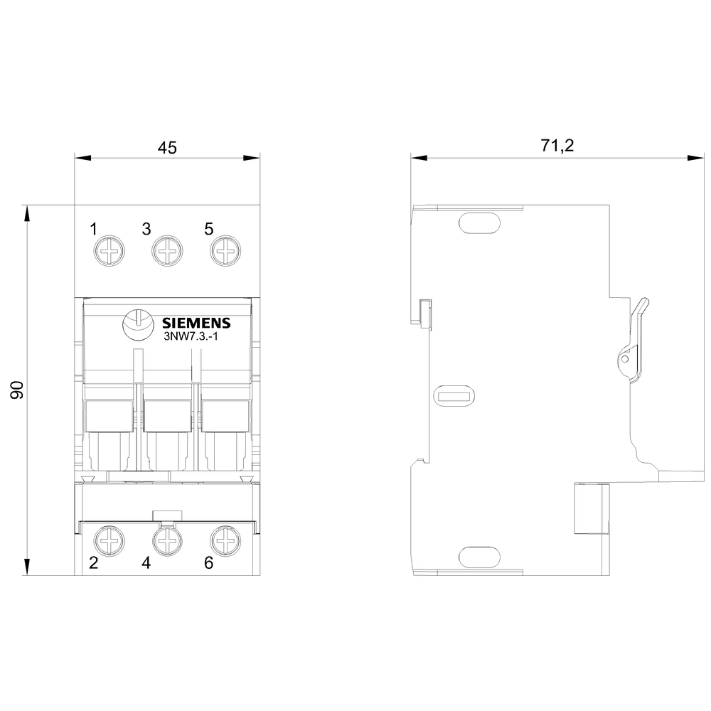 3NW7033-1 SENTRON, držák válcové pojistky, 10x38 mm, 3pól., jmenovitý proud: 32 A, jmenovité napětí