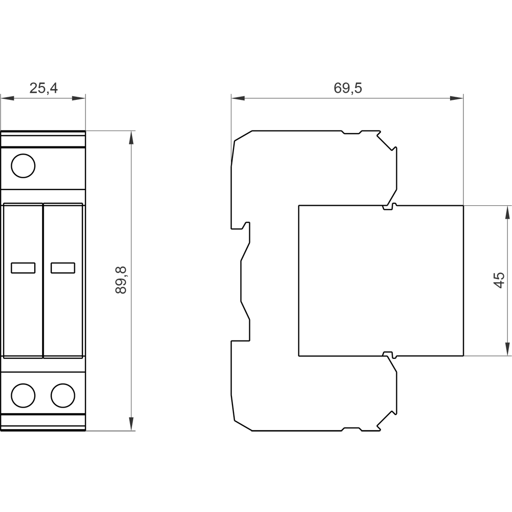 Svodič přepětí typ 2 třída požadavku C, UC 350V ochranné moduly