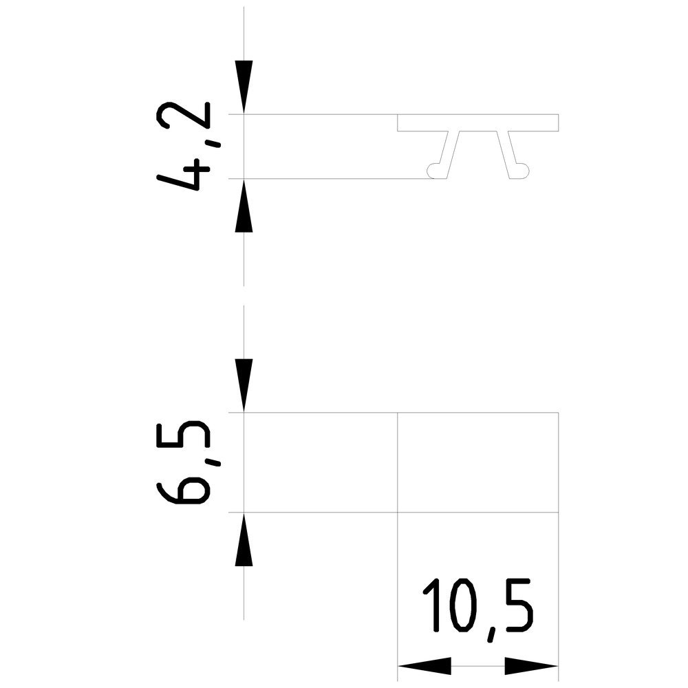 Popisovací štítek, čelní, horizontální a vertikální, šířka svorek: 6,2 mm