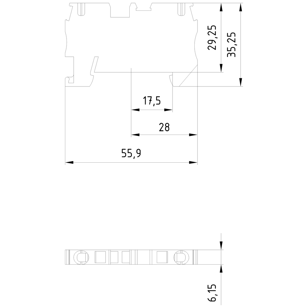 8WH2000-0AG00 Průchozí svorky s přípojkou tažné pružiny, průřez: 0,5-4mm², šířka: 6,2mm