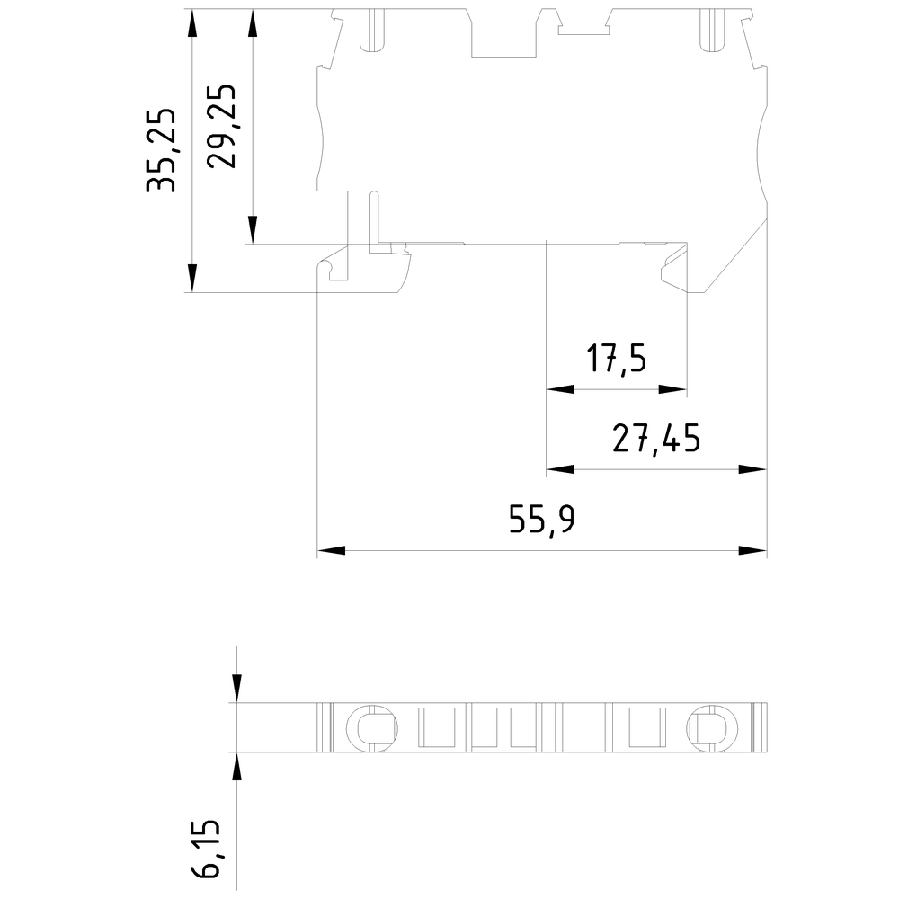 8WH2000-0CG07 Svorky ochranného vodiče s přípojkou tažné pružiny, průřez: 0,5-4mm², šířka: 6,2mm