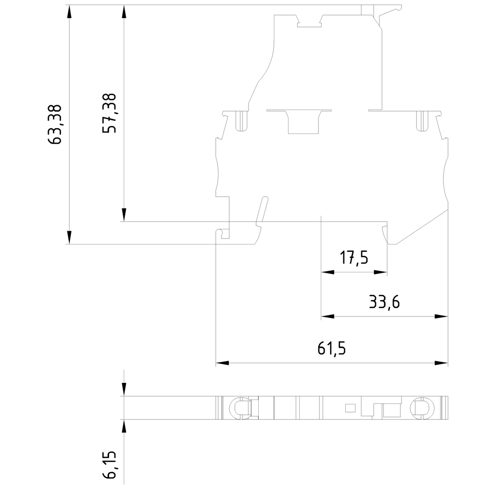 Pojistková svorka pro G pojistkové vložky 5x 20, 5x 25 a 5x 30 s 4mm²