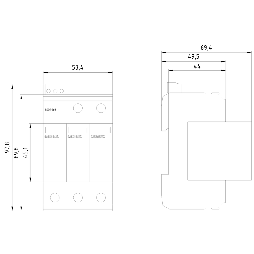 Svodič přepětí typ 2 třída požadavku C, UC 350V ochranné moduly
