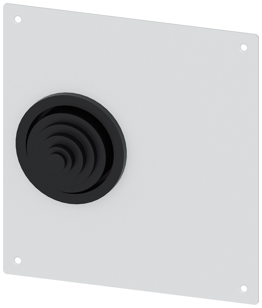 ALPHA 1250 DIN cable entry flange for lower flange opening in the floor plate old version with 1 x rubber sleeve 8HC6900 sheet steel IP55 flange opening 186 mm x 198 mm by Siemens