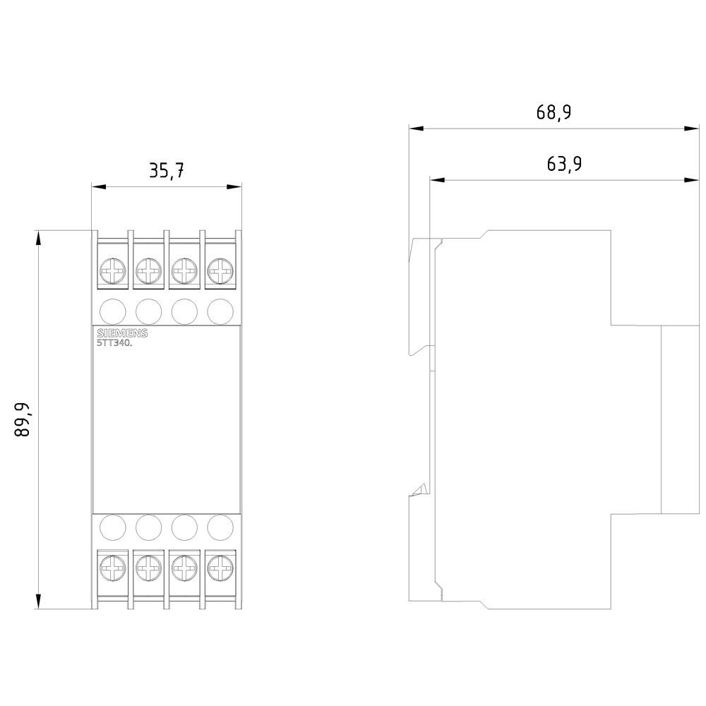 Napěťové relé AC 230/400V 2W 0,9/1,3+0,7/1,1 s průhlednou krytkou
