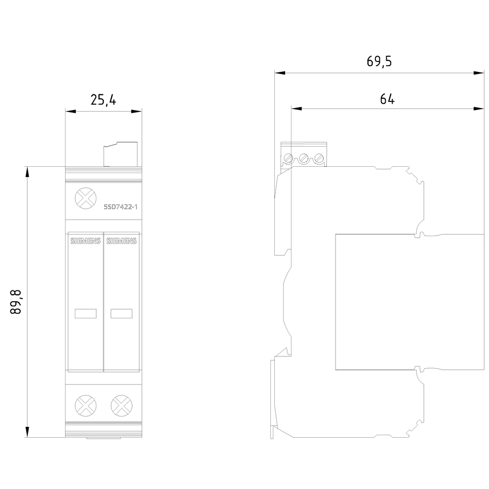 Svodič přepětí typ 2 třída požadavku C, UC 350V ochranné moduly